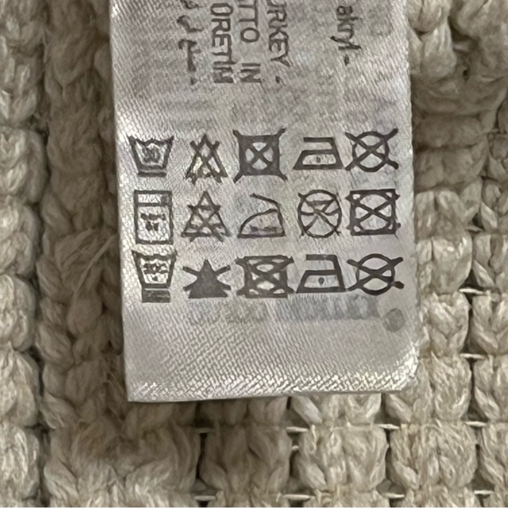 Zara high neck zipp up cardigan sweater, high neck chunky knit, cream, size M - Picture 11 of 11